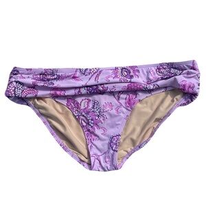 Lands' End Women's Purple Paisley Bikini Swimsuit Bottom Floral Purple Size 16